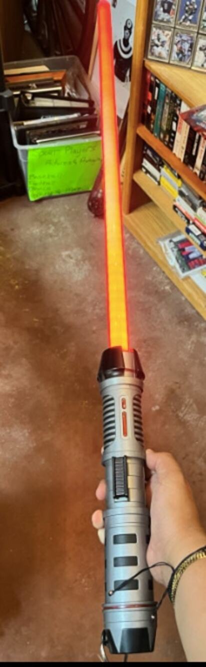 Star Wars Savi's Workshop Handbuilt Lightsaber Red Kyber 31" Blade Sheath